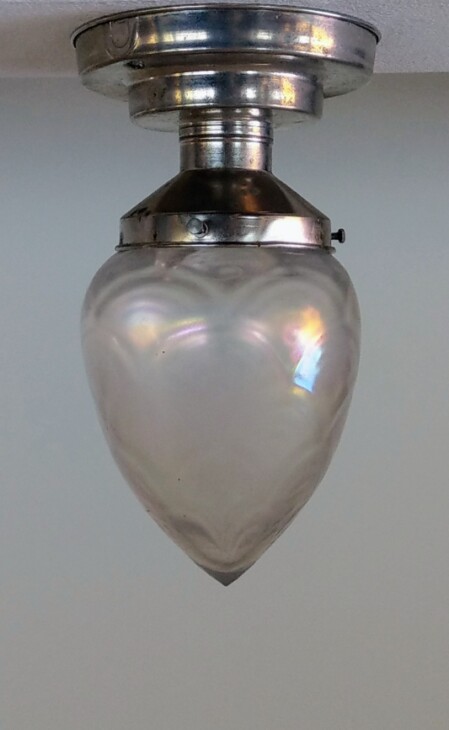 opaleszierende jugendstil deckenleuchte tropfenförmig nickel 1900