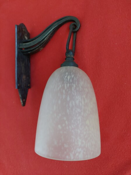 Schneider kleine französische Applique 1925 signiert Schneider Schmiedeeisen