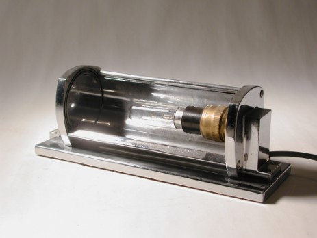 massive chrome table lamp spot light 30's turning shade