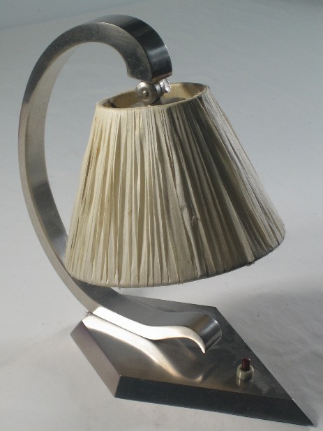 art deco table lamp modernist 1930 raffia shade