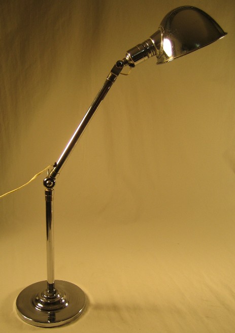 big massiv eart deco chrome working lamp 