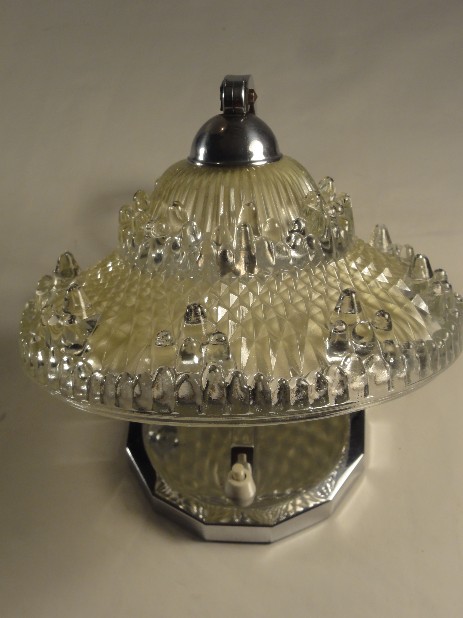 chrome plated bedside lamp kristall glass refelctor