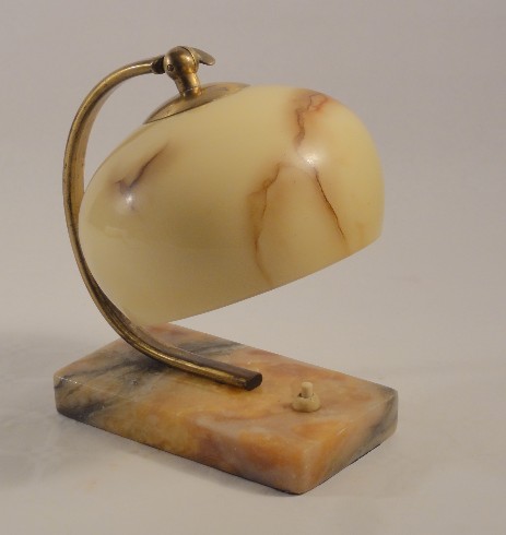 art déco marble bedside lamp opal glas 1935