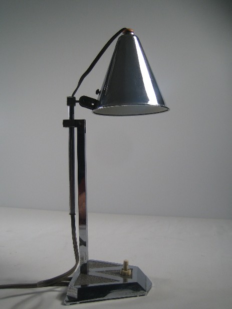 pirouett zwerg chromleuchte mit kegelkopf um 1930