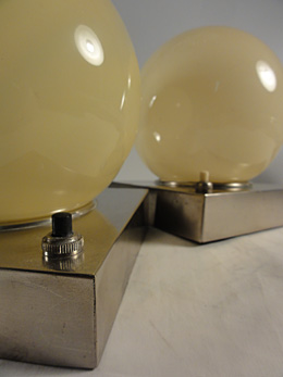 modernistische Kugelleuchten Nickel um 1925 modernist bedsidelamps