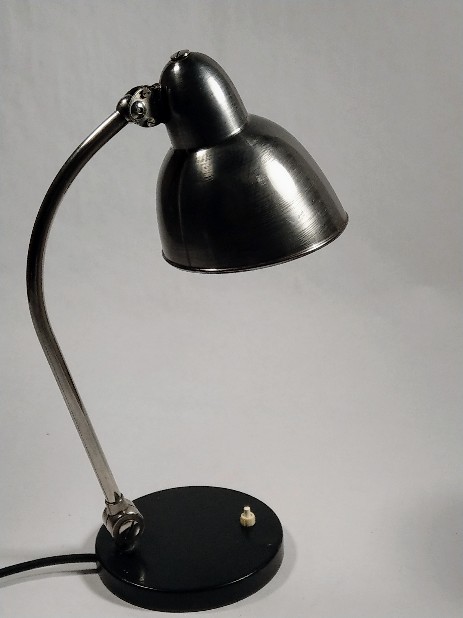 belmag tischleuchte stahl eisen nickel um 1925 dell