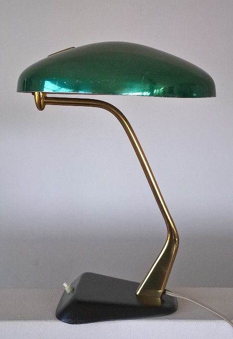 Belmag Arredoluce Stilnovo tischleuchte 1948 eloxiertes alu türkis 