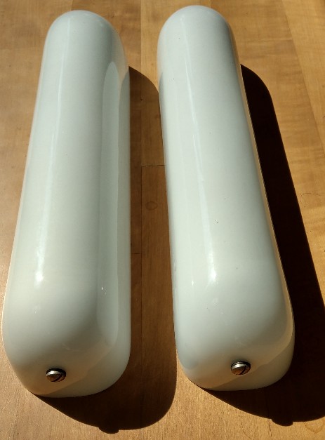 paar lange opalglas appliquen um 1945 