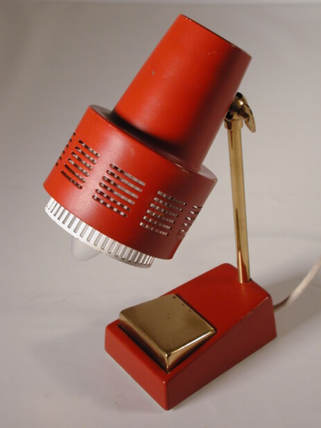 50erjahre vollmetall kleinspot leuchtzwerg in rot