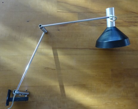  Baltensweiler 60 w Applique in schwarz zur Wandmontage ca 1958