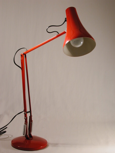 rote anglepoise federleuchte aus den 60erjahren terry & sons
