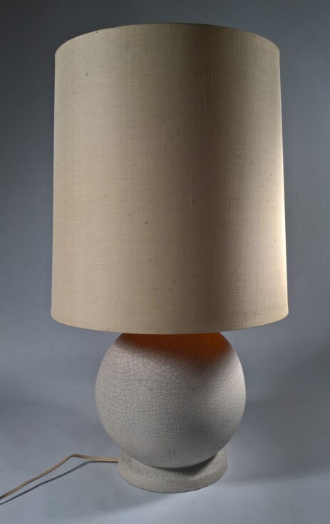 original ceramics table lamp globe white 1950 sixties vintagelamps