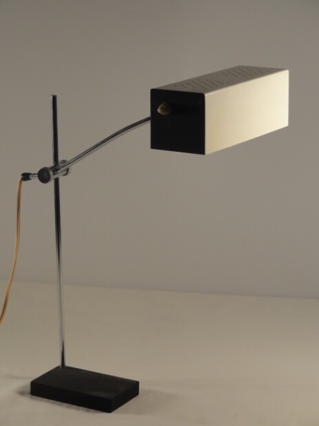 Kubistische Tischleuchte black & white aus den 60erjahren