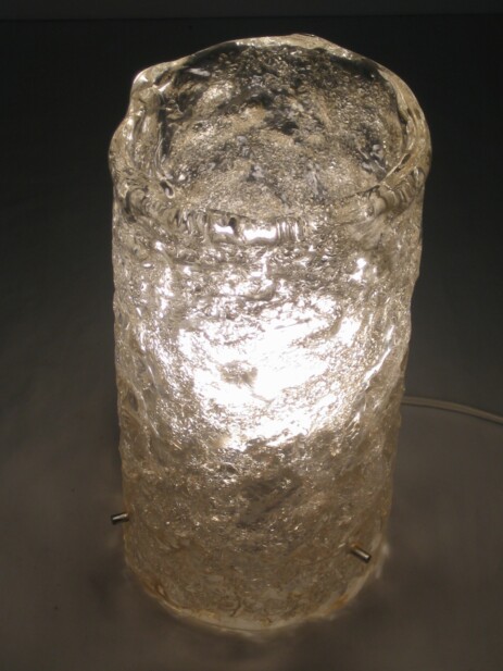 eisglas boden- oder tischleuchte murano um 1960
