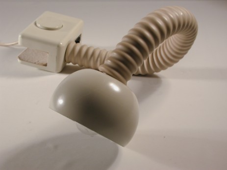 fetter schwanenhals-spot im gummimantel zum anschrauben um 1970