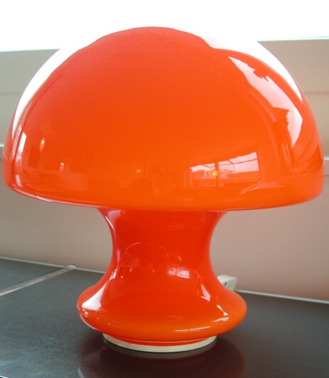 big murano opal glass mushroom tablelamp 1960