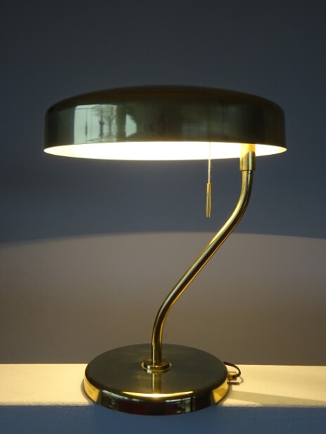 grosse Messing Tischleuchte wie Quick 1500 um 1970