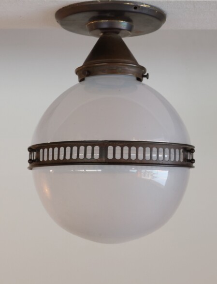 mattierte Glaskugel Jugendstil 1900 brüniert art nouveau