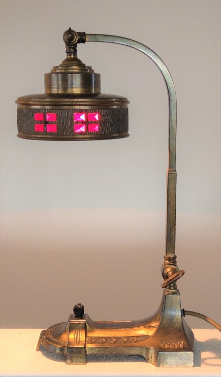  jugendstil tischleuchte messing brüniert stil wiener seccession 1910 