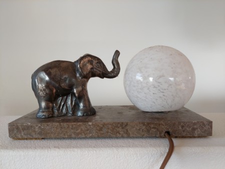 A30 Bronze Elefant Veilleuse art déco 1930 Kaminsims 24x11x11 