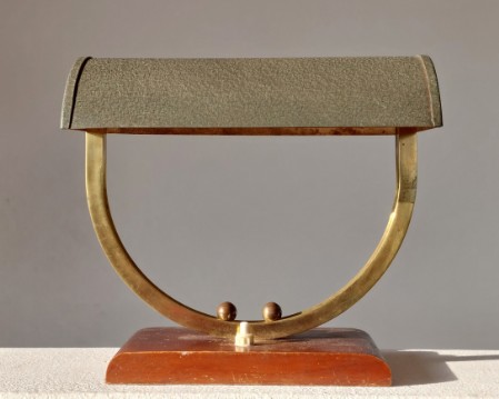 modernist art déco geometrisches schreibtischlämpchen schrumpfack 1930