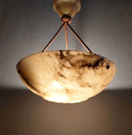 Alabasterschale mit kreissegment deko 1900 schön gemasert