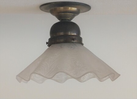 jugendstil deckenblume geschweiftes glas handgeätzt mit blumendekor 1900