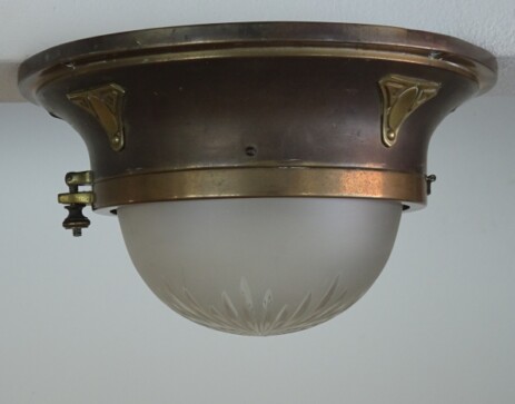 Jugendstil Eisenbahnleuchte Strassenbahnleuchte Messing 1900 original