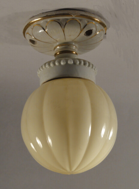 jugendstil porzellanleuchte gold um 1900