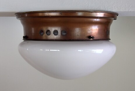 Jugendstil Deckencloche Opalglas Messing 1900 original art nouveau ceiling lamp