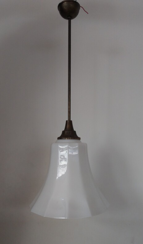 Jugendstil opaleszierender Kelch Deckenleuchte 1900 