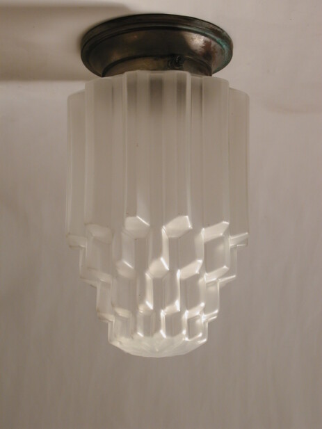 grosse art déco stalaktit skyscraper deckenleuchte 1930