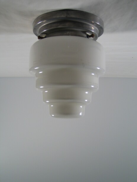 art déco deckenleuchte mit gestuftem opalglas um 1930