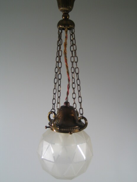 hübsche geodätische jugendstil hängeleuchte, ca 1910
