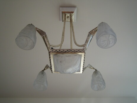 dégué art déco deckenleuchte versilbert