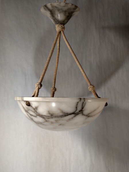 alabasterleuchte alabasterschale deckenlampe maseriert 1920