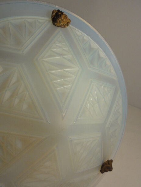 beautiful hanging lamp art déco opalescent glass signature maynadier