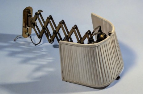 amba scherenleuchte textilschirm alfred müller basel 1940