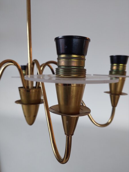 brass chandelier art déco 1930