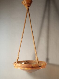 Alabasterschale bernstein konisch abgesetzt 1930