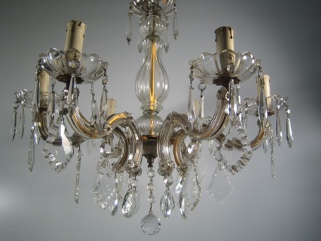 maria-theresia-leuchter, geschliffenes kristallglas, ca 1930/40