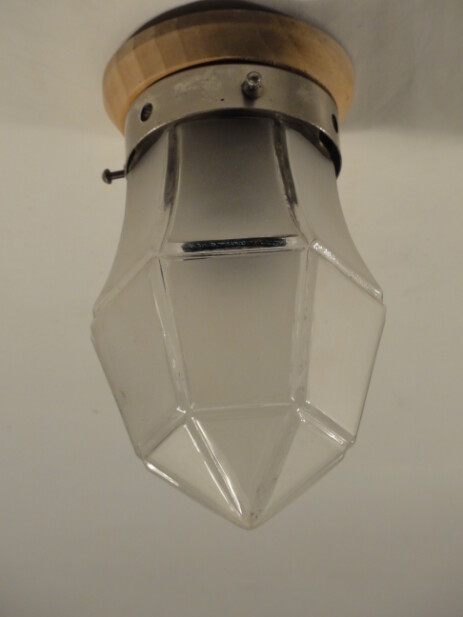 mattgeätzte kleine raketen kopf deckenleuchte mit holzring