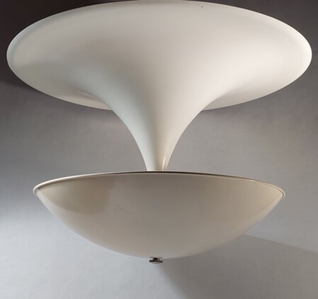 Trilux grosse Metalleuchten 1930 Bauhaus Modernismus Trompetenleuchte 70 