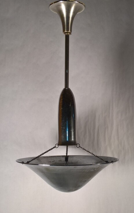 art déco lange chromschalen reflektorleuchte um 1930