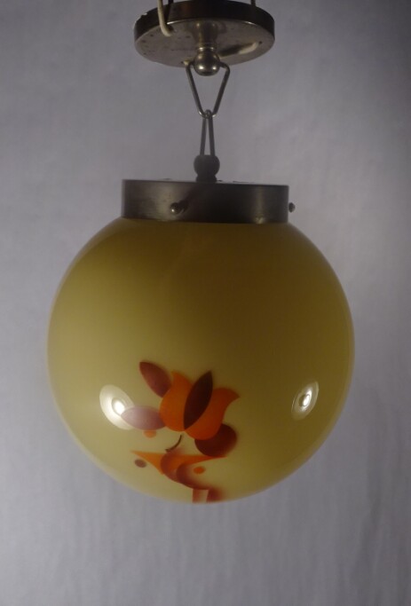 opalglas crème spritzlack konstruktivismus bauhausära hängeleuchte 30erjahre