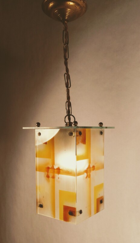 kubische spritzlack deckenleuchte 20erjahre 