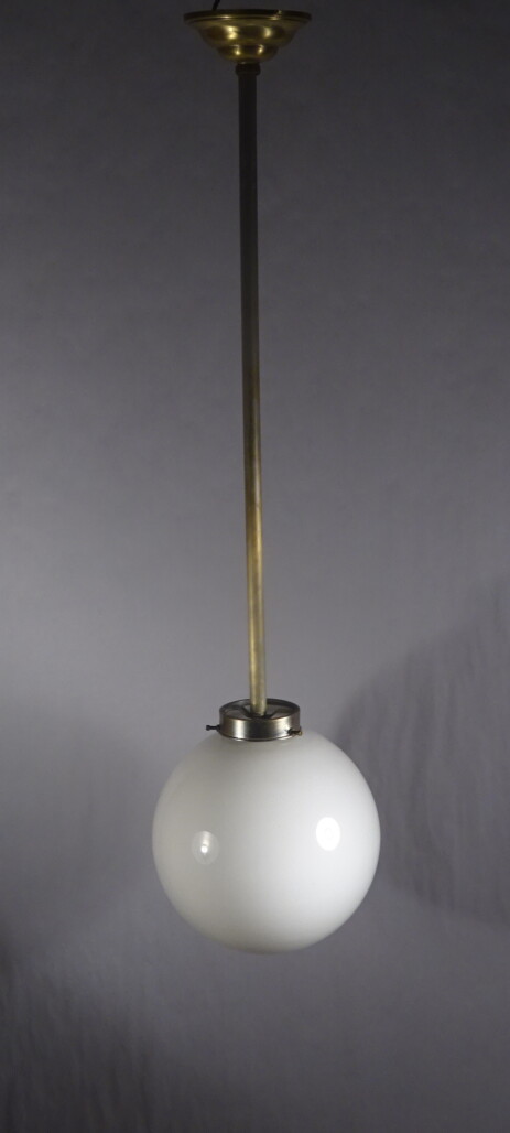 lange bauhaus deckenkugel 95 cm alu um 1940