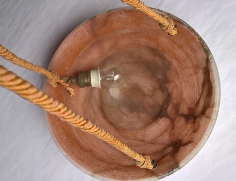 alabasterlampe rosa gewellt art déco lampe