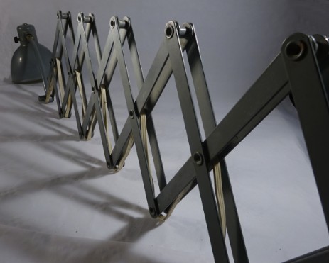 enormous scissor lamp funktionalism bag turgi swiss design christian dell 1940