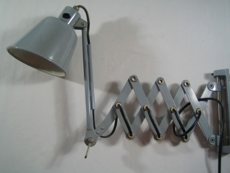 bag turgi scherenleuchte mit konischem reflektor grau um 1945